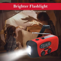 Outdoor portable radio with built-in LED light for low-light use