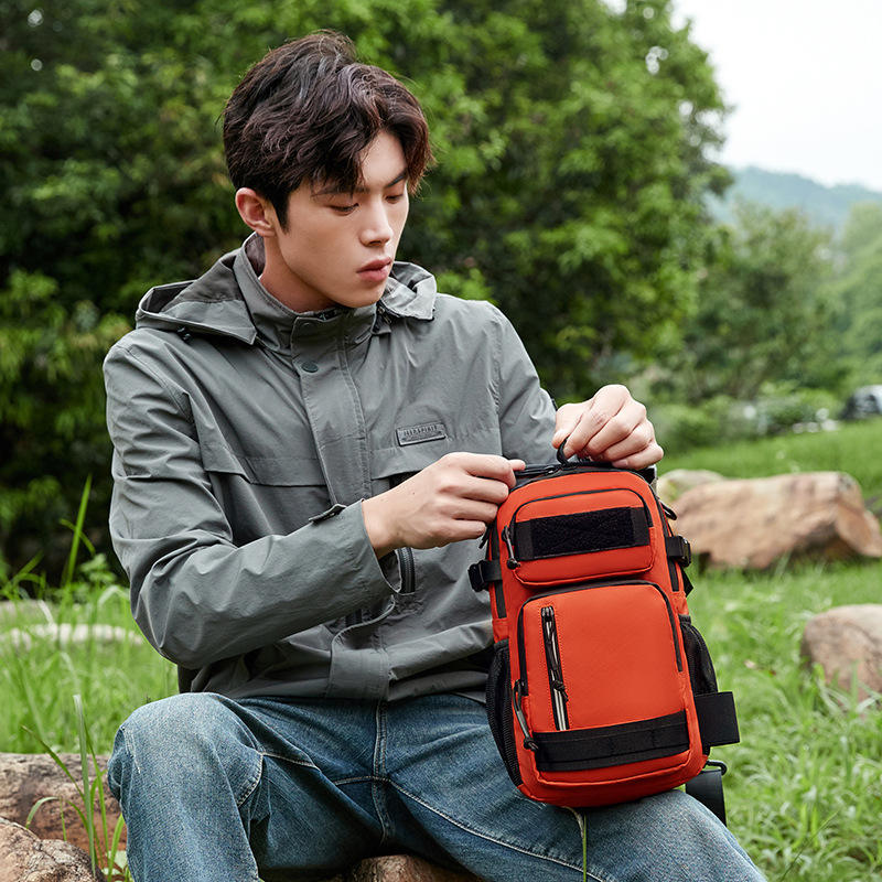 Outdoor-ready PU camera bag with practical storage layout