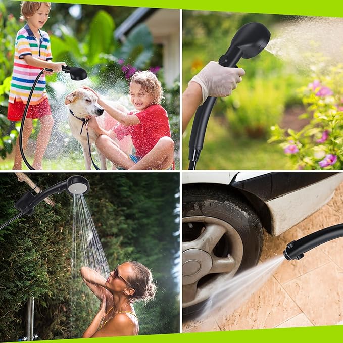 Outdoor shower pump with LED display and adjustable modes