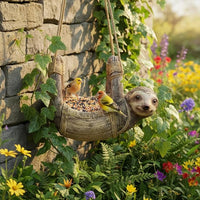 Outdoor Sloth Bird Feeder with Decorative Design