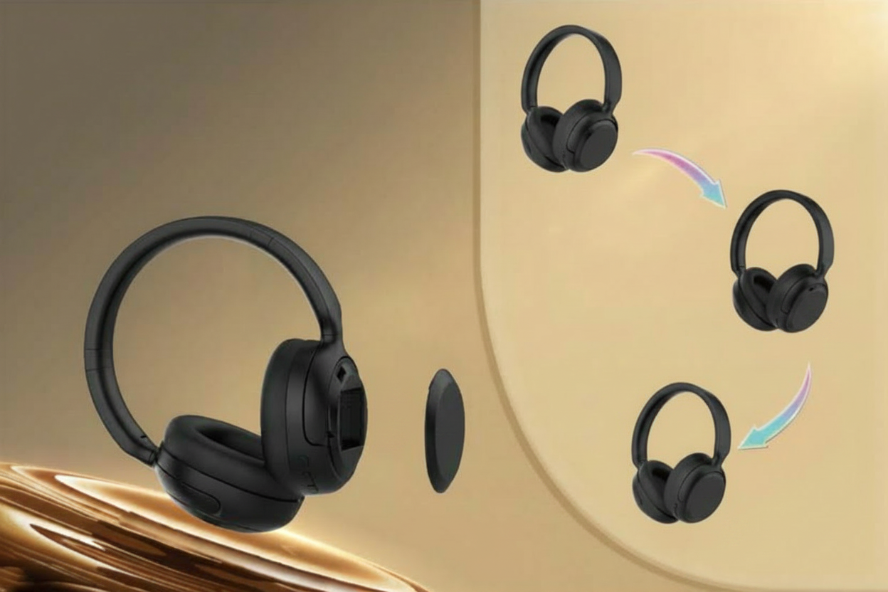 Over-ear wireless headphones with soft padded ear cushions for everyday listening