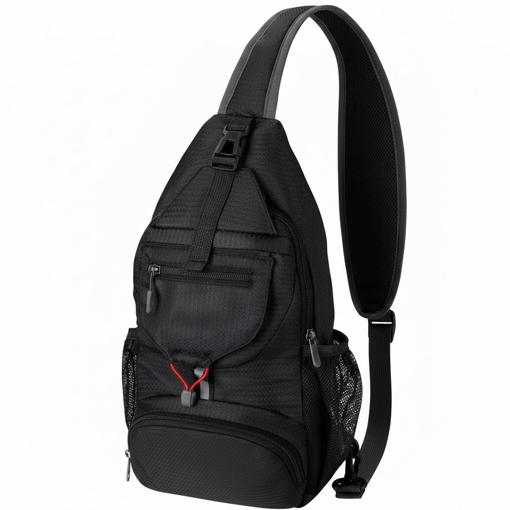 Packable crossbody sling bag front view for travel and outdoor use