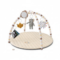 Soft padded baby floor play mat with activity arches