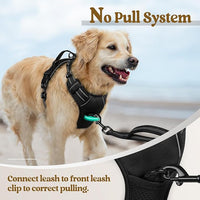 Soft padded no pull dog harness with adjustable straps and reflective material for large dogs