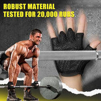 Padded gym gloves with full palm protection for weightlifting exercises
