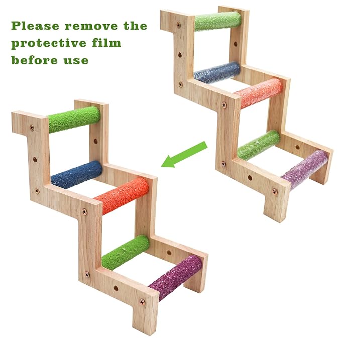 Parakeet and Cockatiel Wooden Ladder Bridge for Cage Enrichment