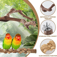 Natural wood perch set for small birds cage use