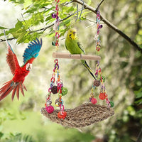 parakeet lovebird hammock swing with natural seagrass platform