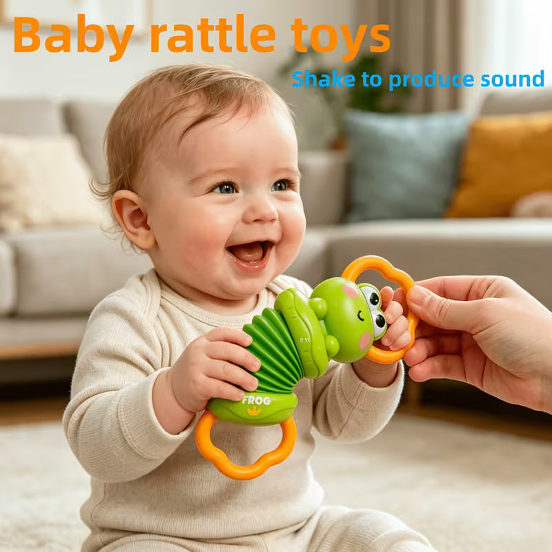 Parent-child baby rattle toy for supervised interaction time