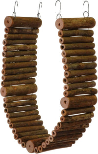 Parrot Climbing Bridge Ladder Natural Wood Perch Toy