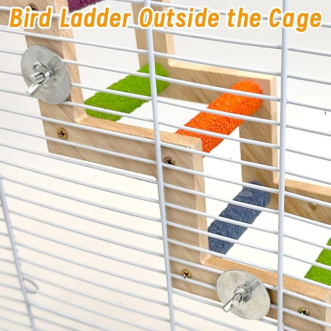 Parrot Climbing Ladder Toy – Wooden Bridge for Parakeets, Cockatiels and Budgies
