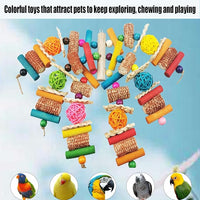 Parrot Hanging Toy Wooden Chew Toy for Aviary