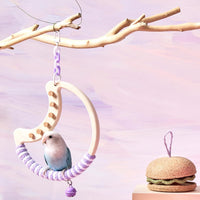 parrot perch spinning wooden stand for small birds