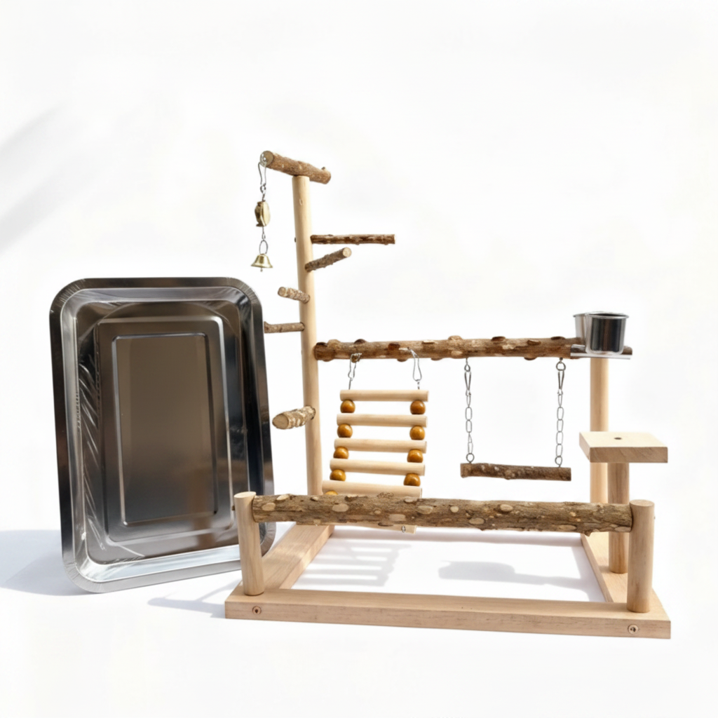 Parrot Playstand with Climbing Ladder and Wooden Perches