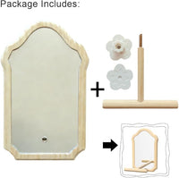 parrot standing mirror toy with chewing perch