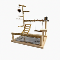 Parrot Training Playstand with Natural Wood Perches and Ladder