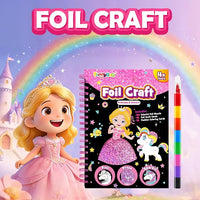 Party favor craft kit for kids with foil sheets and design templates