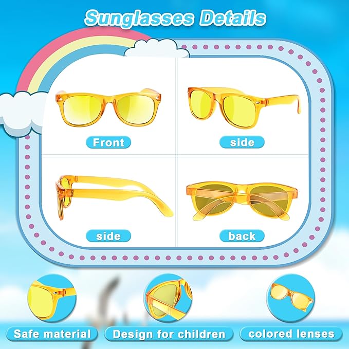 Kids party favors with UV 400 protection, neon sunglasses for outdoor fun