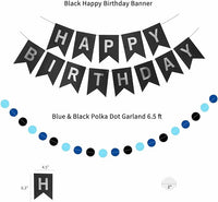 Blue pom poms decoration for birthday party theme setup
