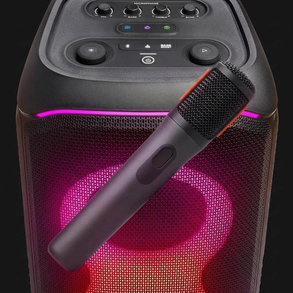 wireless microphone in use during karaoke performance, perfect for parties and events