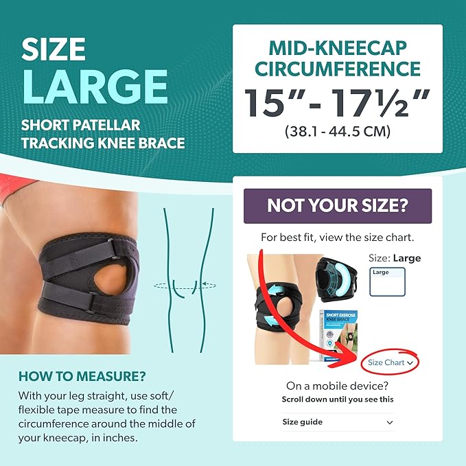 Side view of adjustable patella knee brace showing ergonomic strap system and kneecap support