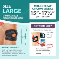 Side view of adjustable patella knee brace showing ergonomic strap system and kneecap support