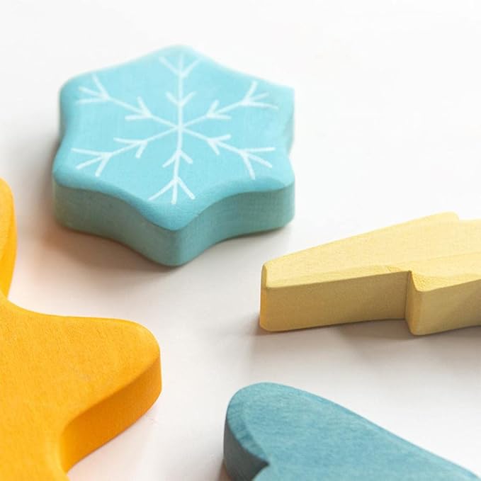 Pattern matching wooden blocks for preschool activity tim