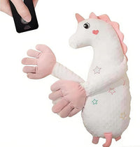 Patting companion pillow with soft moving hands
