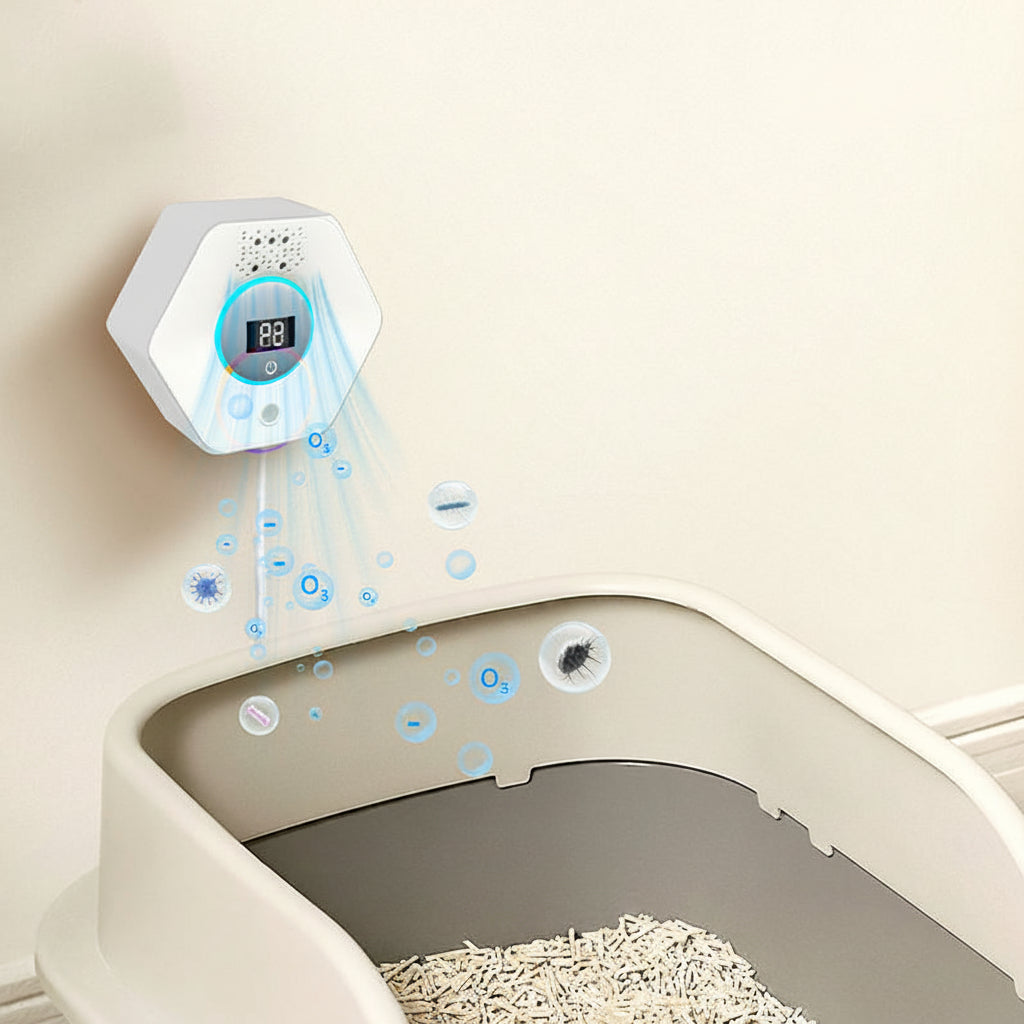 Pearl White Pet Litter Freshening Device For Indoor Use