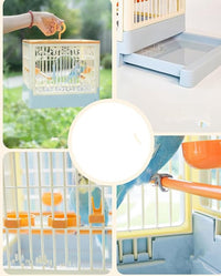 bird cage with perch and feeder for small birds