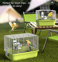 bird travel cage with standing perch for comfort