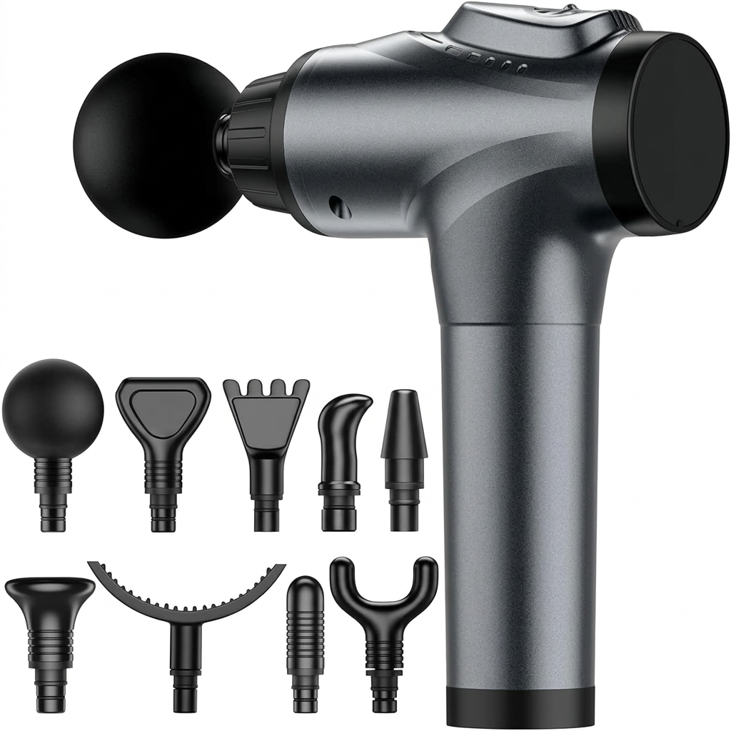 Percussion body massager with 30 speed settings front view