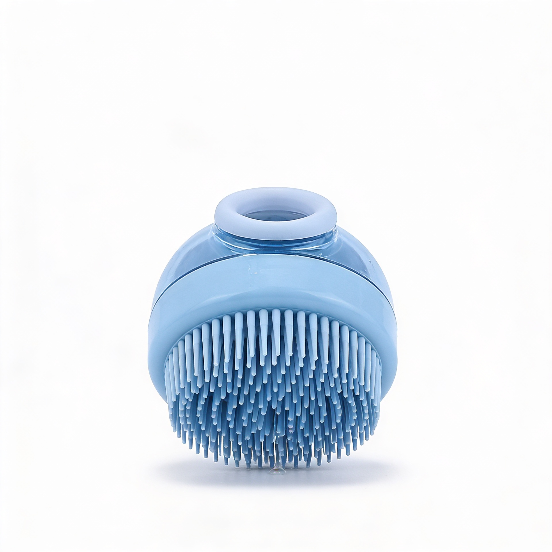 Silicone pet bath brushes shown as a two-piece set
