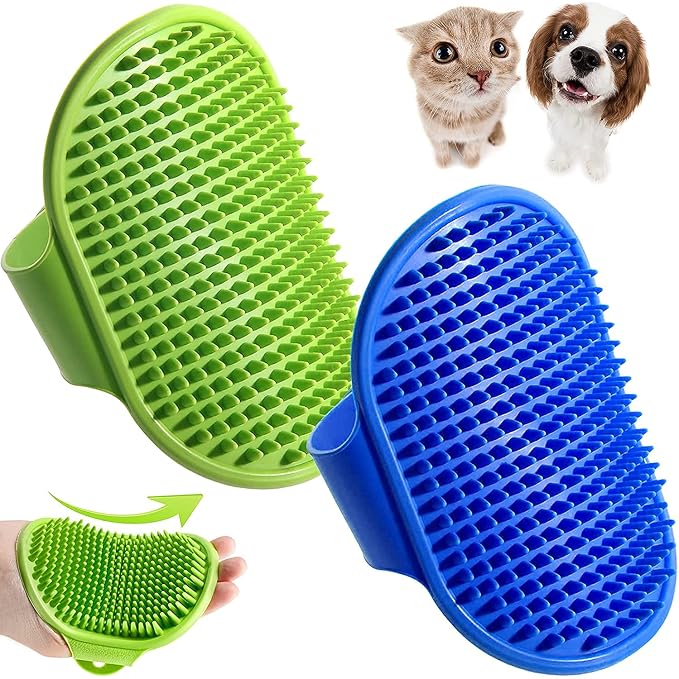 2 pack pet bath brushes for gentle coat care