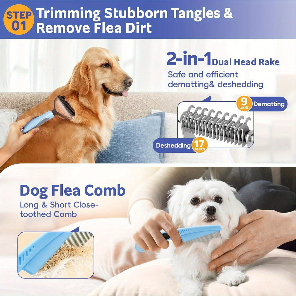 Pet bath grooming brush for dogs and cats