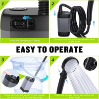 Portable camping shower for pet bathing and cleaning