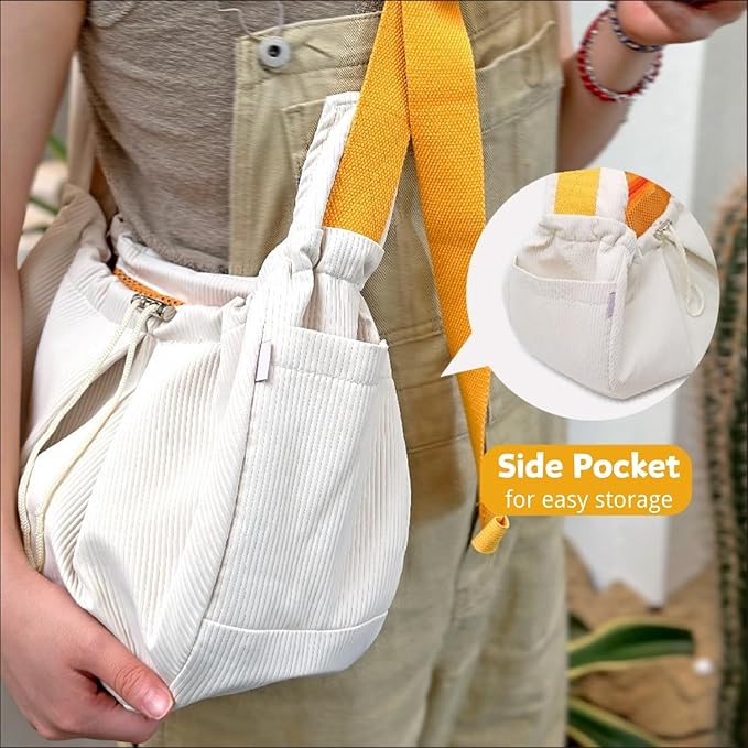 Pet Carrier Sling for Ferrets and Small Animals, Soft Fabric, Beige Color