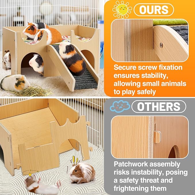 Pet Castle House with Stairs for Guinea Pigs and Chinchillas
