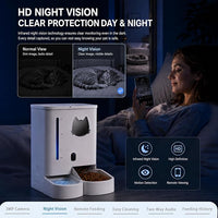 Pet feeder with built-in camera for remote pet monitoring