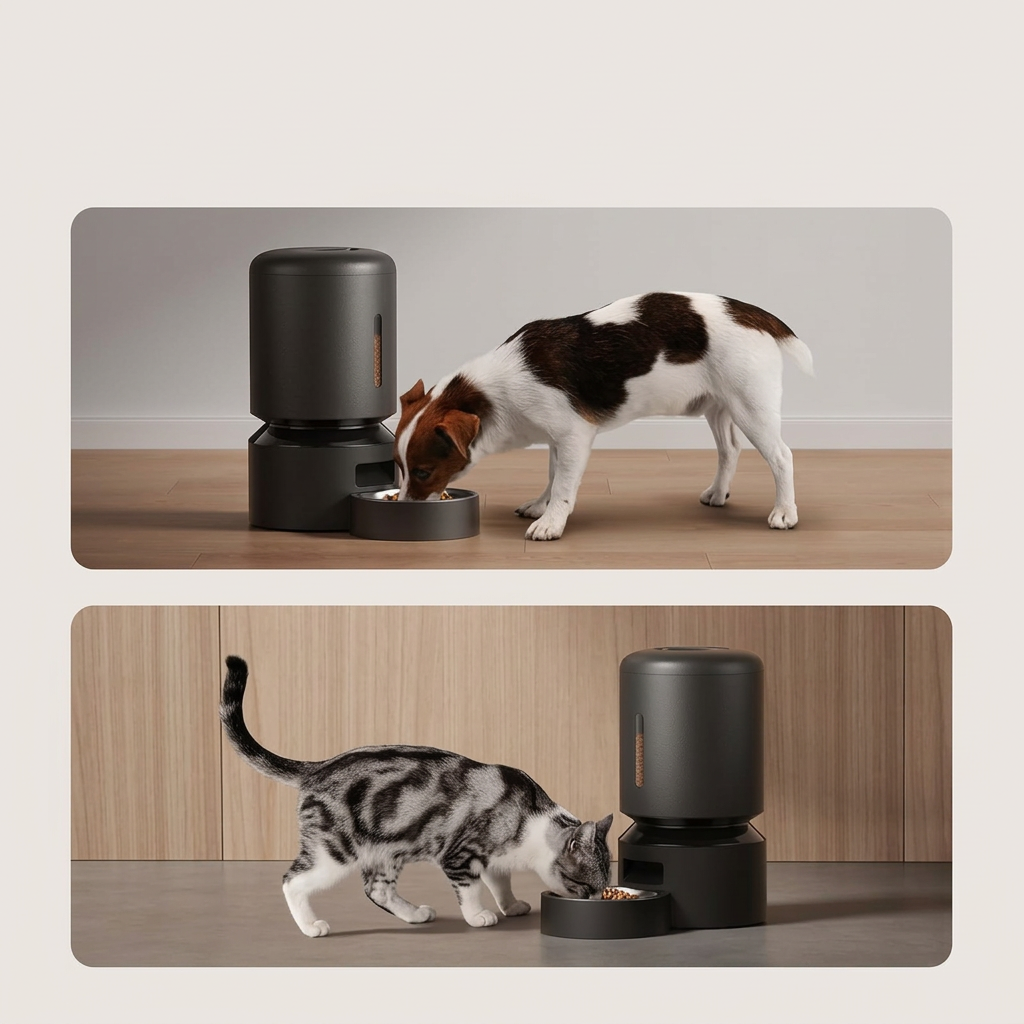 Pet food dispenser with removable tray
