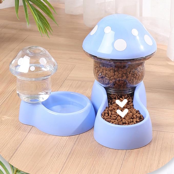 Pet Food and Water Feeder Set for Indoor Use