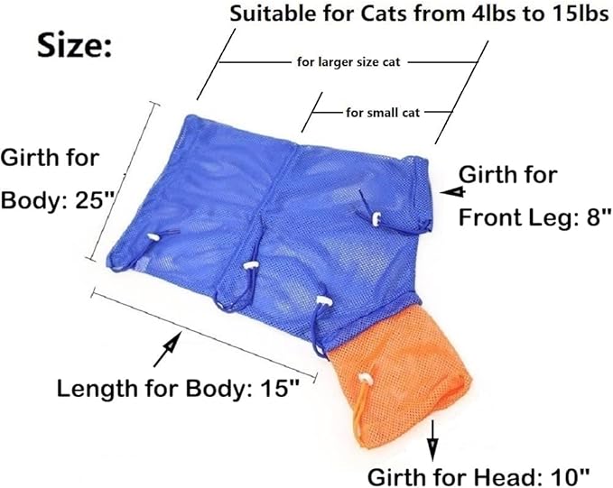 Front view of a polyester mesh pet grooming bag