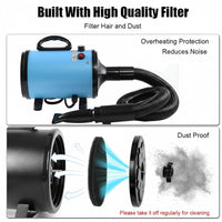 Pet hair dryer blower with heat setting for dogs and cats