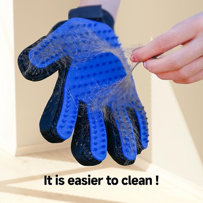 2-Pack Pet Hair Removal Glove for Dogs & Cats – Deshedding Brush & Massage Mitt for Short & Long Hair Pets