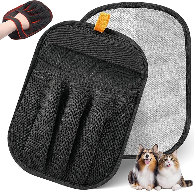 Pet Hair Removal Glove for Cats & Dogs, Five-Finger Electrostatic Glove for Easy Hair Removal