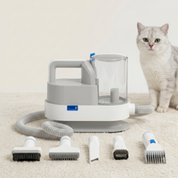 Pet hair vacuum grooming device for collecting loose hair during trimming