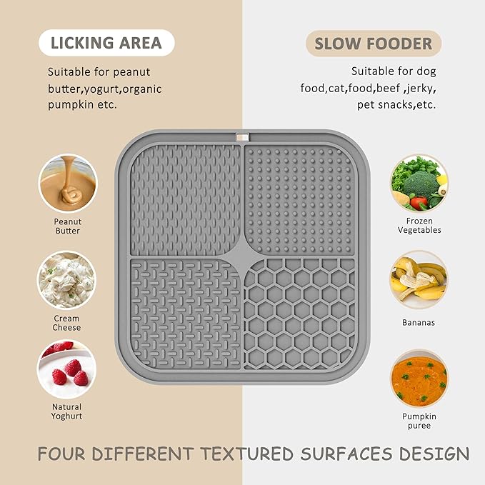 Back view of pet licking mat with suction cups