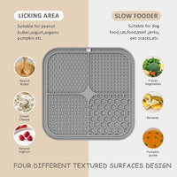Back view of pet licking mat with suction cups