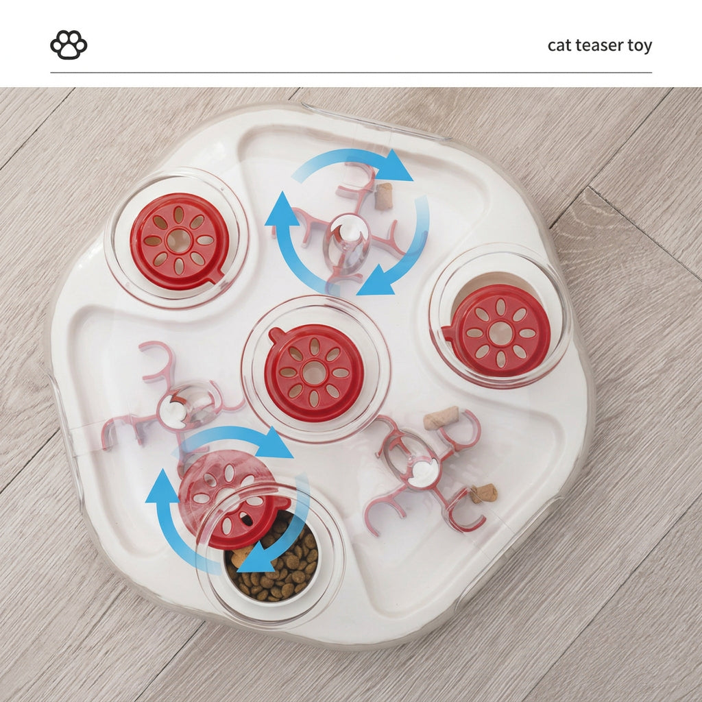 Pet maze food feeder for interactive mealtime and dry food