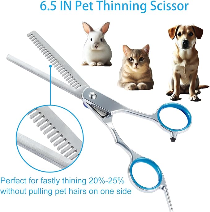 "Pet Thinning Shears for Dogs and Cats – Grooming Scissors Set with Ergonomic Handles